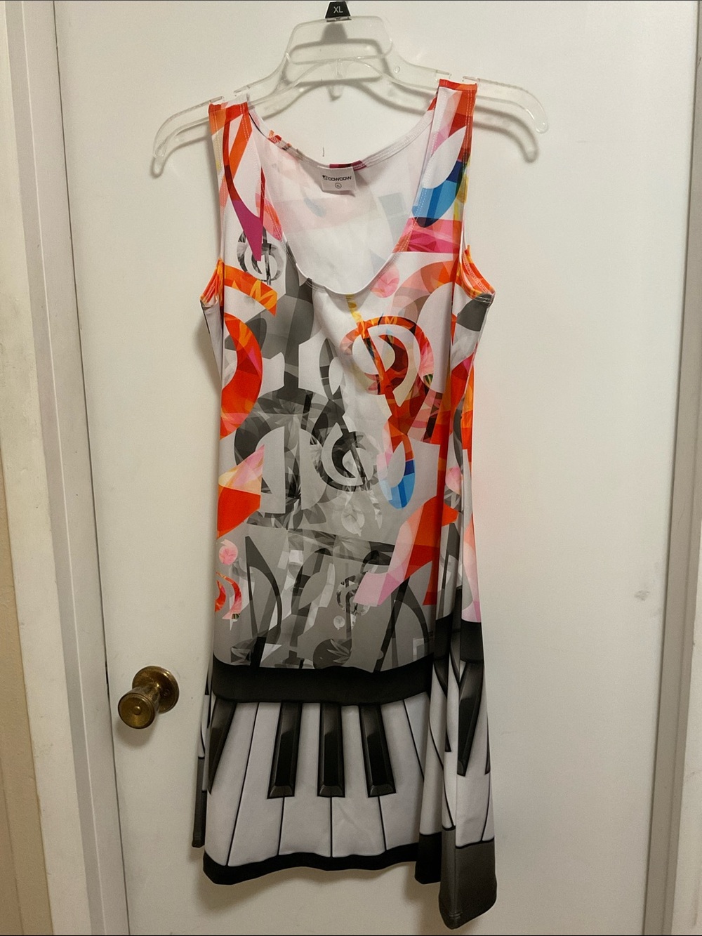 Music Print Black & Multicolor Dress
